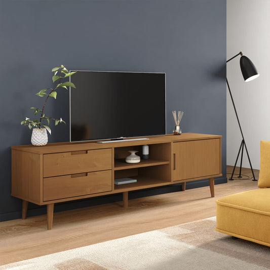 Tv-Meubel Molde 158X40X49 Cm Massief Grenenhout