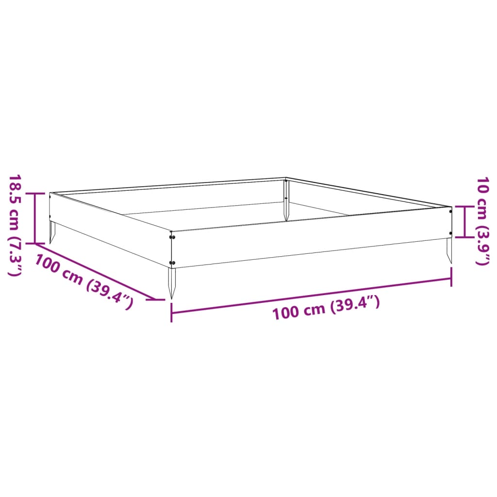 Plantenbak Verhoogd 100X100X18,5 Cm Kleurig Antraciet