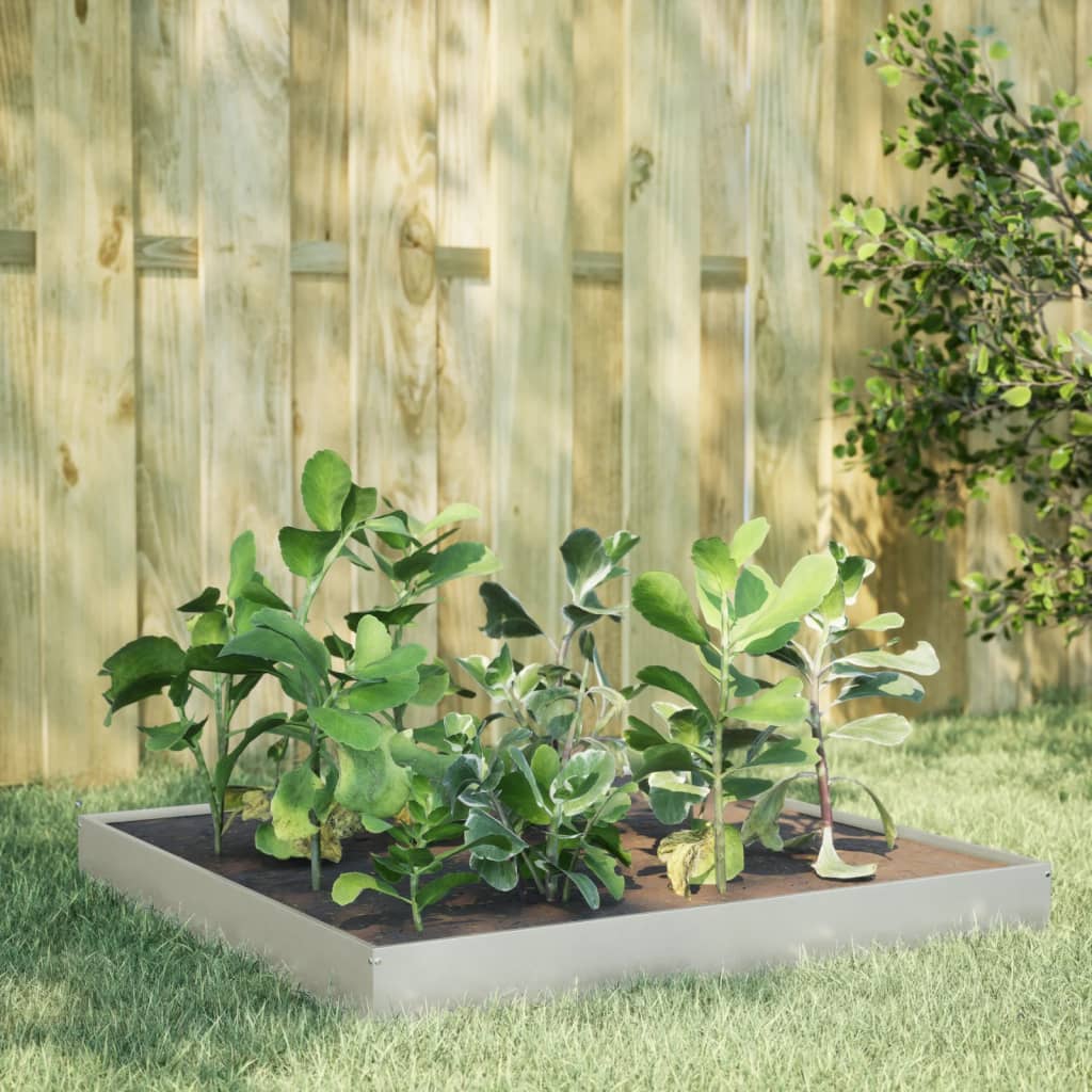 Plantenbak Verhoogd 100X100X33,5 Cm Roestvrijstaal Zilver