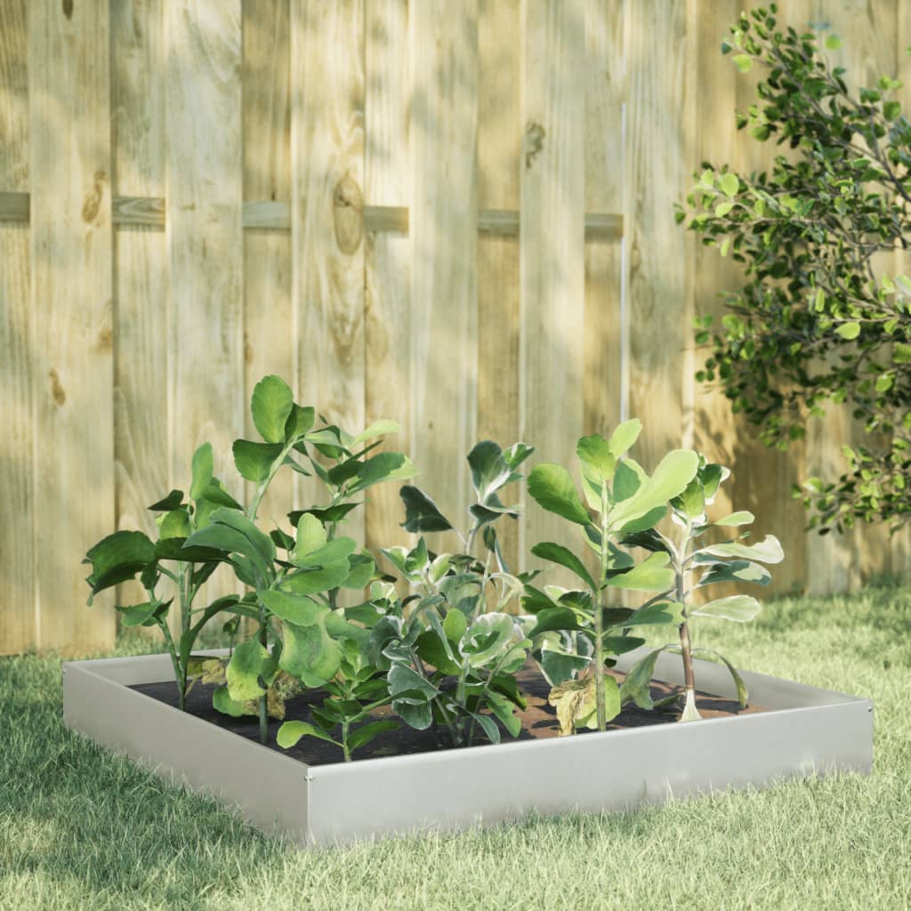 Plantenbak Verhoogd 100X100X33,5 Cm Roestvrijstaal Zilver