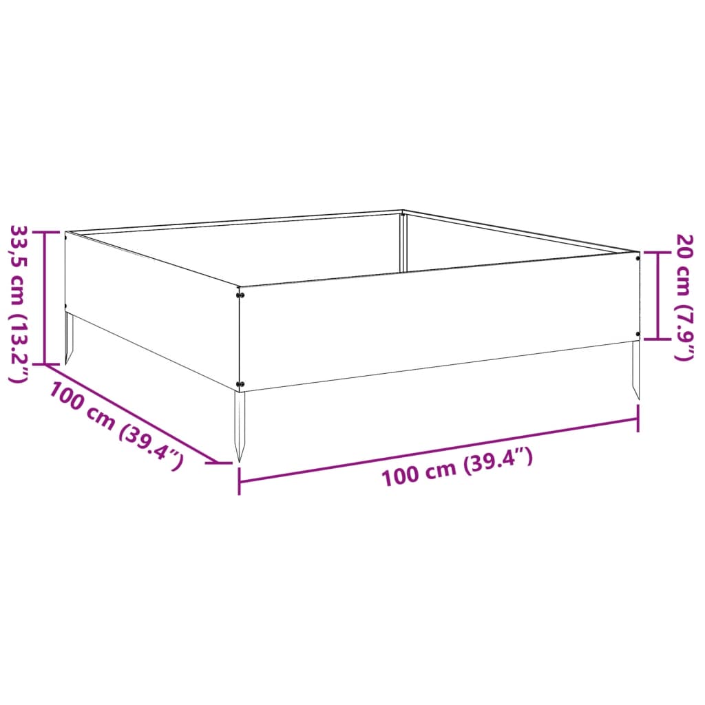 Plantenbak Verhoogd 100X100X33,5 Cm Wit