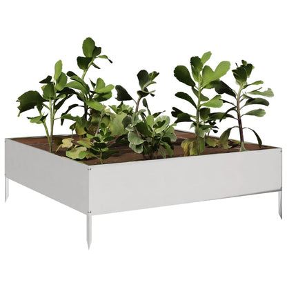 Plantenbak Verhoogd 100X100X33,5 Cm Roestvrijstaal Zilver