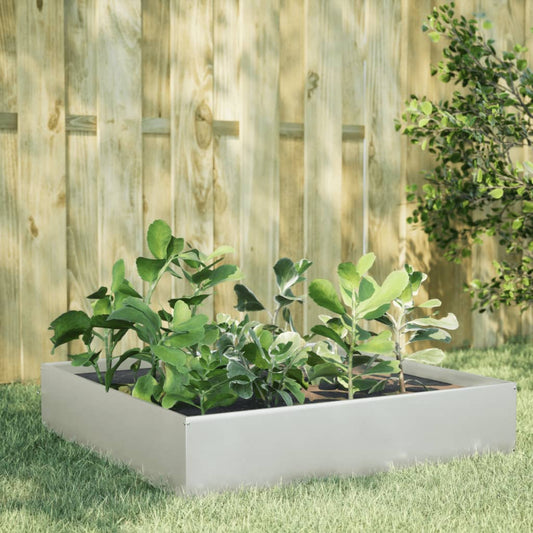 Plantenbak Verhoogd 100X100X33,5 Cm Roestvrijstaal Zilver