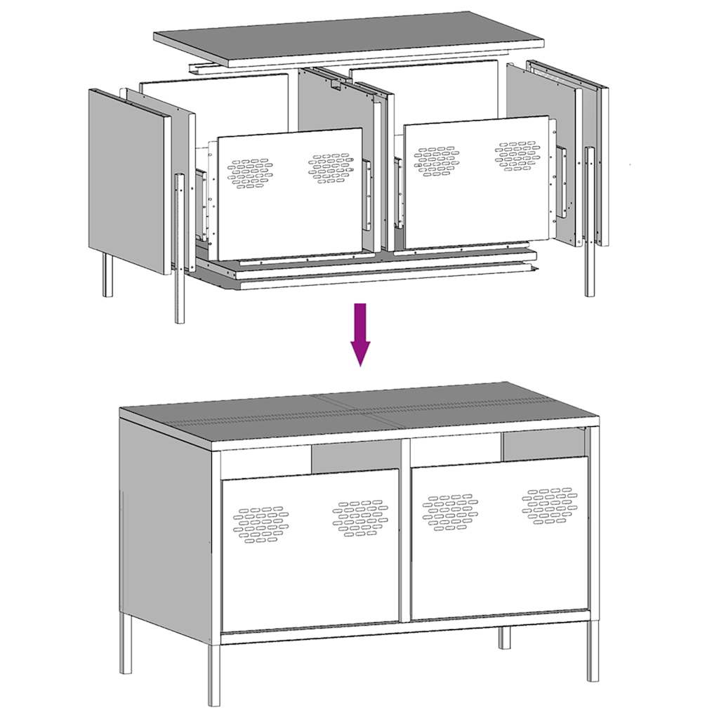 Tv-Meubel 68X39X43,5 Cm Koudgewalst Staal