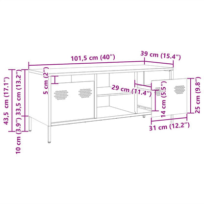 Tv-Meubel 101,5X39X43,5 Cm Koudgewalst Staal