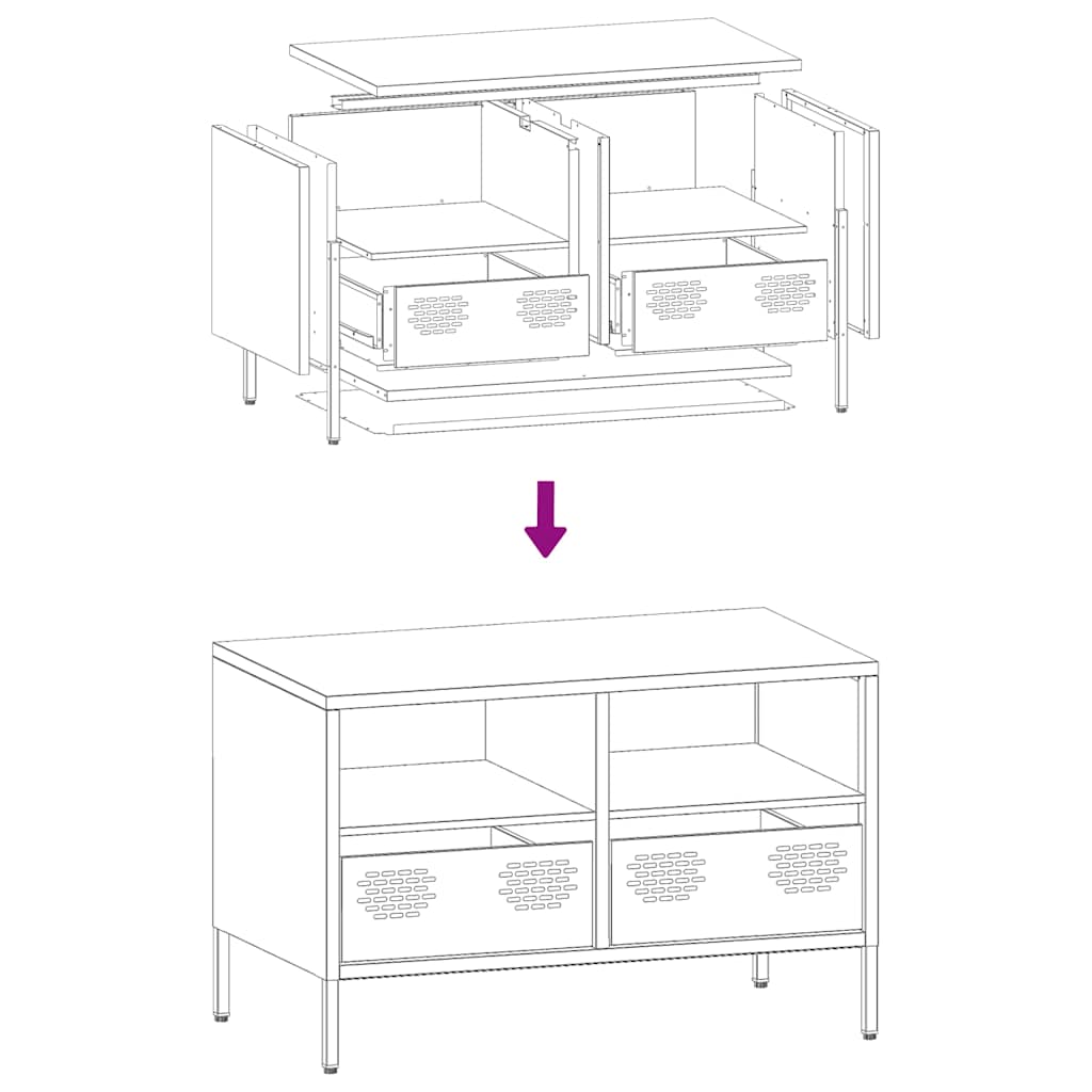 Tv-Meubel 68X39X43,5 Cm Koudgewalst Staal