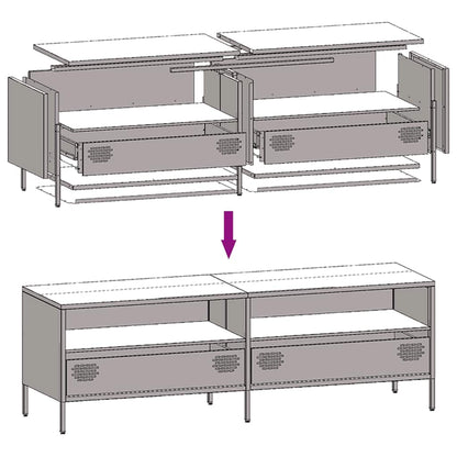 Tv-Meubel 135X39X43,5 Cm Koudgewalst Staal