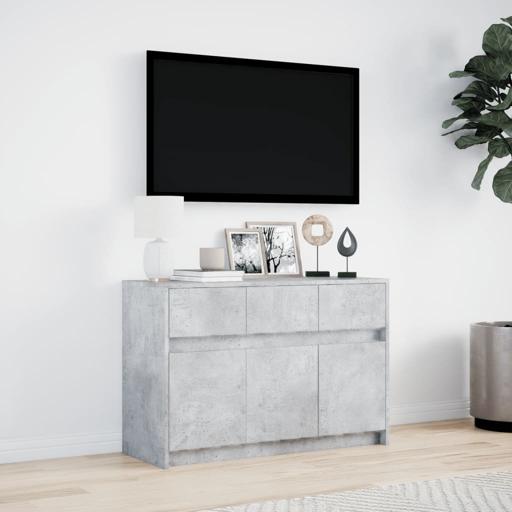 Tv-Meubel Met Led 91X34X61 Cm Bewerkt Hout