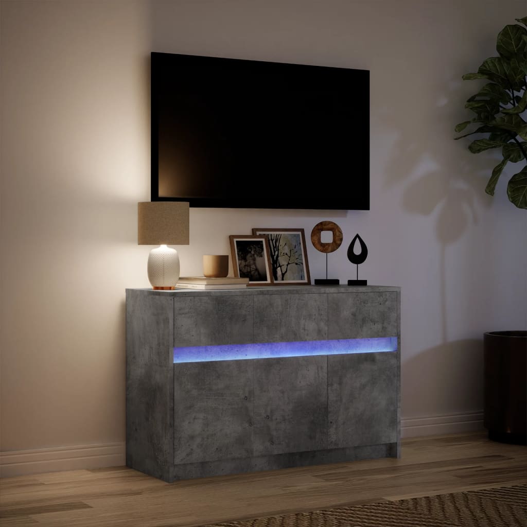 Tv-Meubel Met Led 91X34X61 Cm Bewerkt Hout