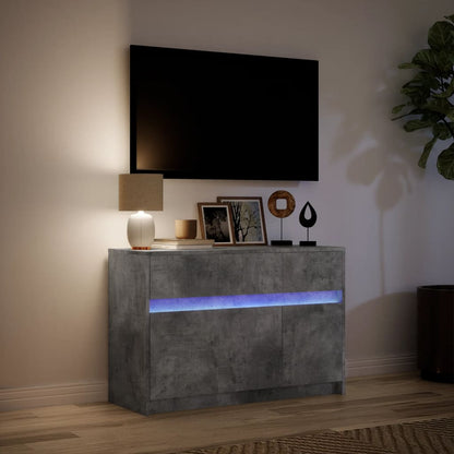 Tv-Meubel Met Led 91X34X61 Cm Bewerkt Hout