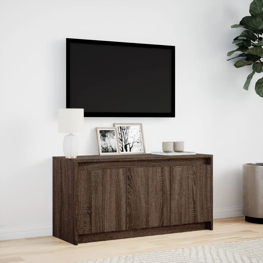 Tv-Meubel Met Led 100X34X50 Cm Bewerkt Hout Ig