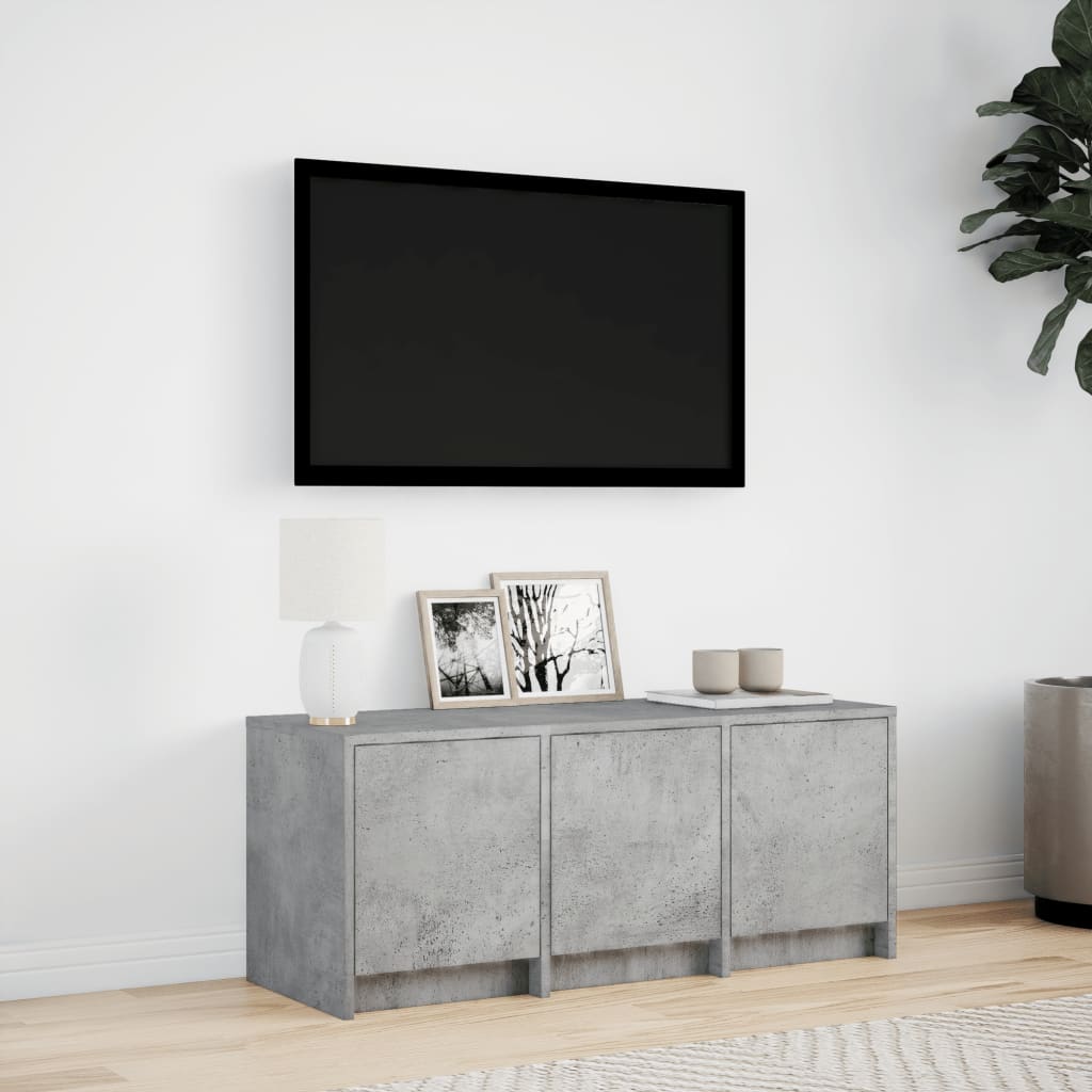 Tv-Meubel Met Led 97X34X40 Cm Bewerkt Hout