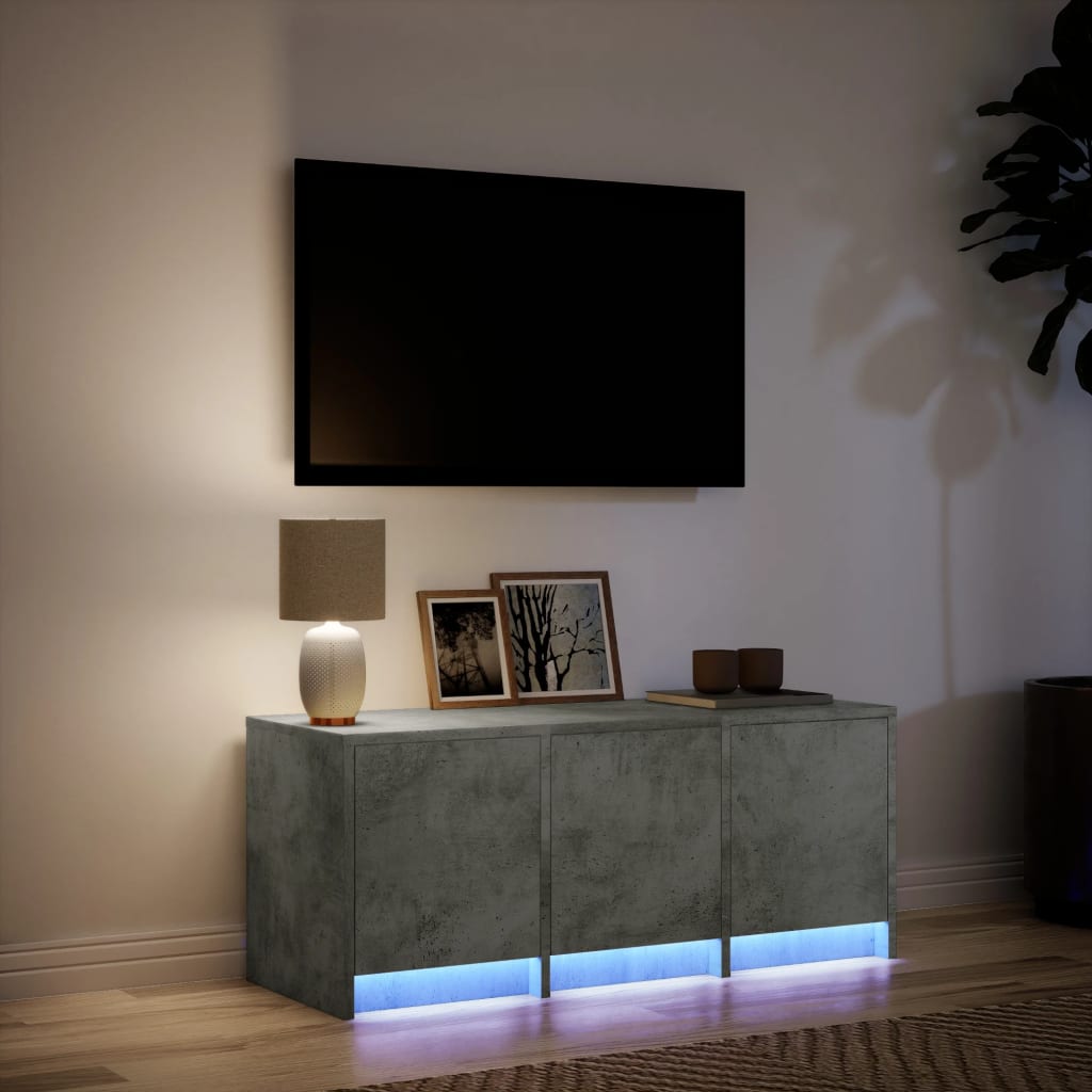 Tv-Meubel Met Led 97X34X40 Cm Bewerkt Hout