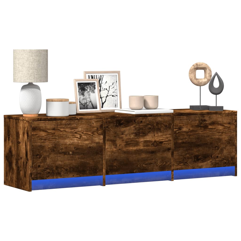 Tv-Meubel Met Led 97X34X40 Cm Bewerkt Hout