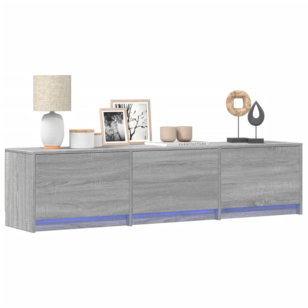 Tv-Meubel Met Led 97X34X40 Cm Bewerkt Hout