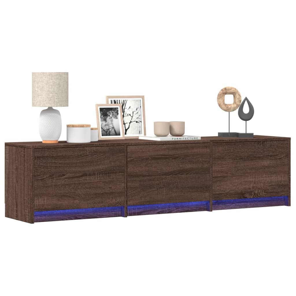 Tv-Meubel Met Led 97X34X40 Cm Bewerkt Hout