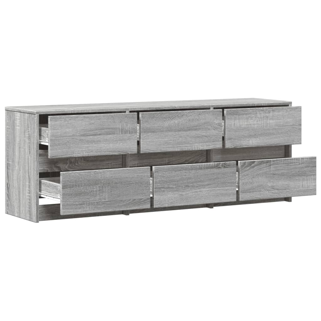 Tv-Meubel Met Led 140X34X50 Cm Bewerkt Hout Eiken