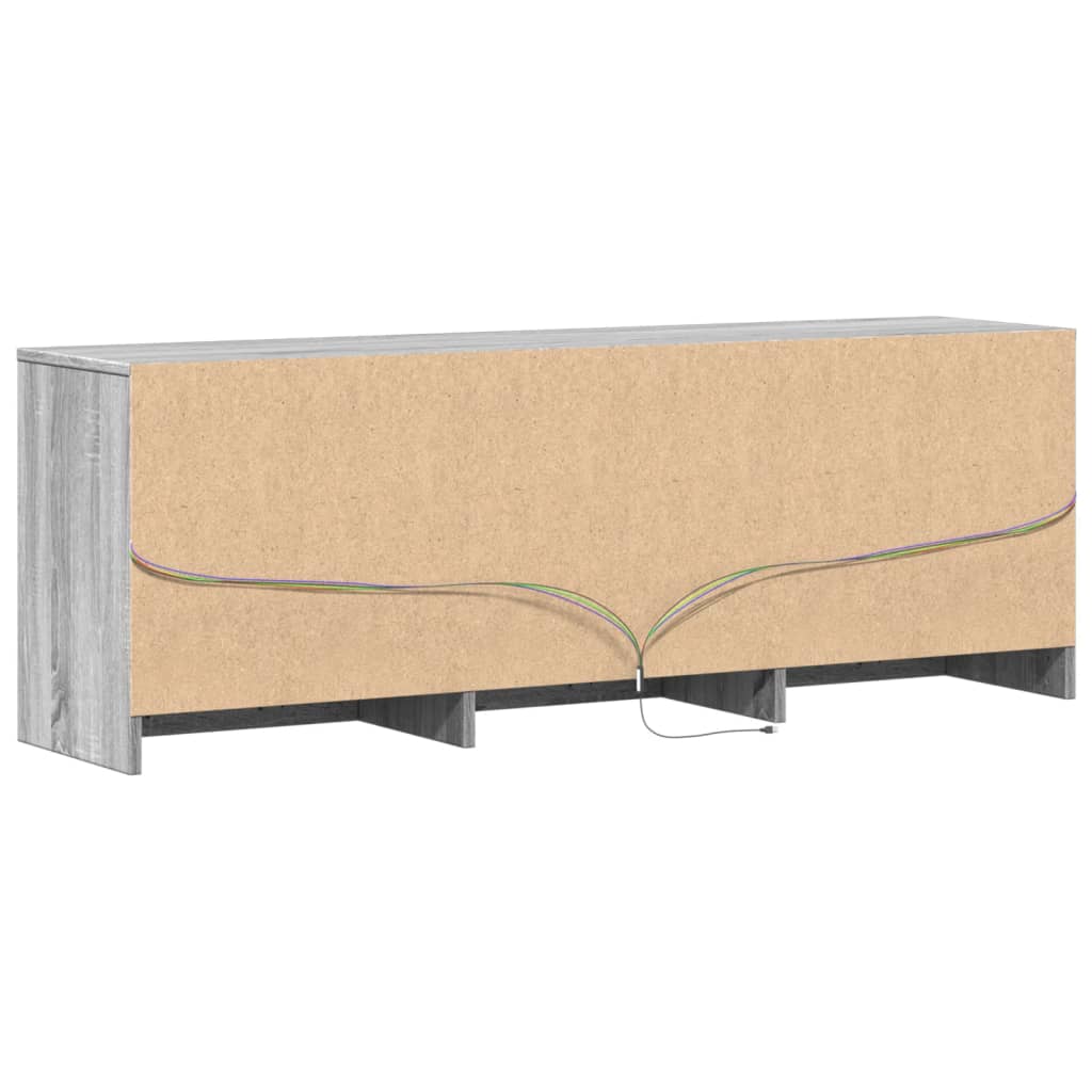 Tv-Meubel Met Led 140X34X50 Cm Bewerkt Hout Eiken