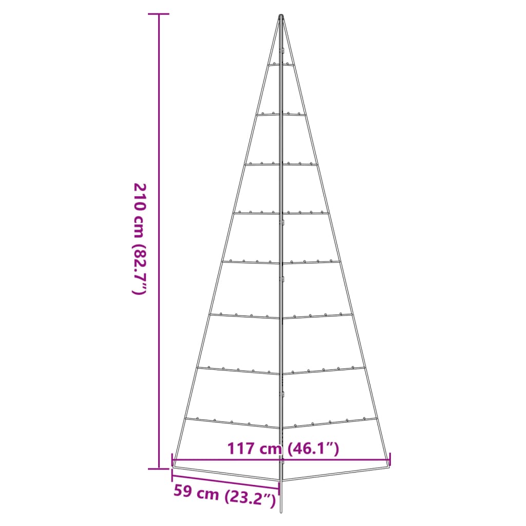 Kerstdecoratie Kerstboom Metaal Zwart