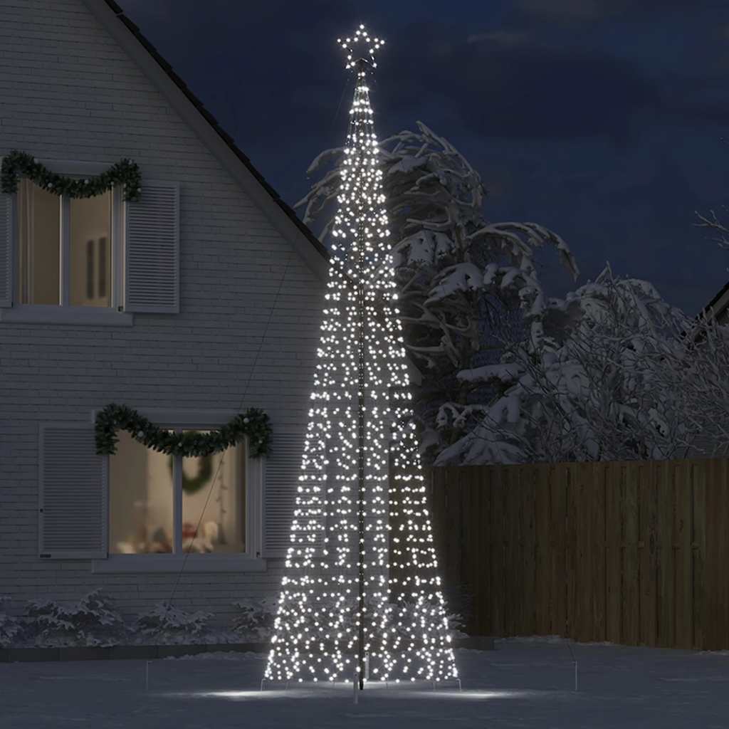 Led-Kerstboom Met Spikes 1534 Leds Koud Wit Koudwit