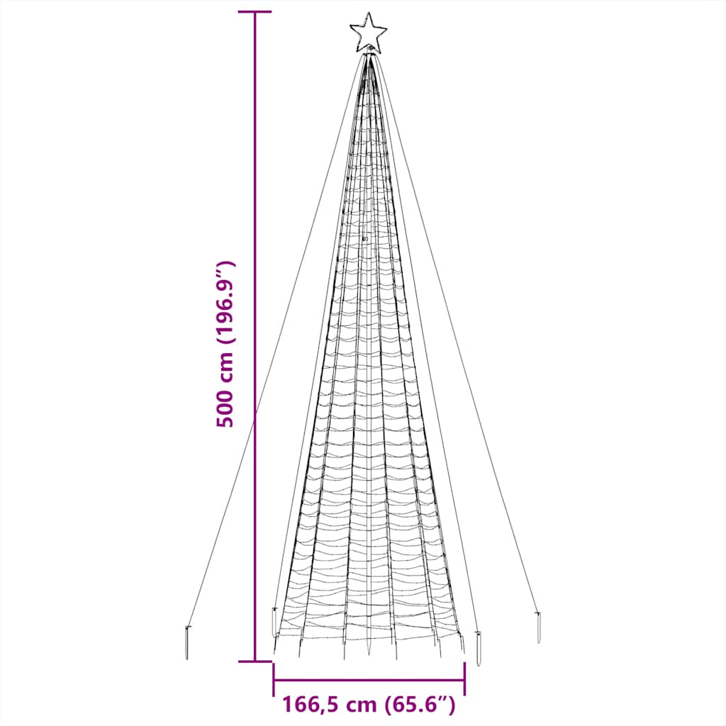 Led-Kerstboom Met Spikes 1534 Leds Koud Wit Koudwit