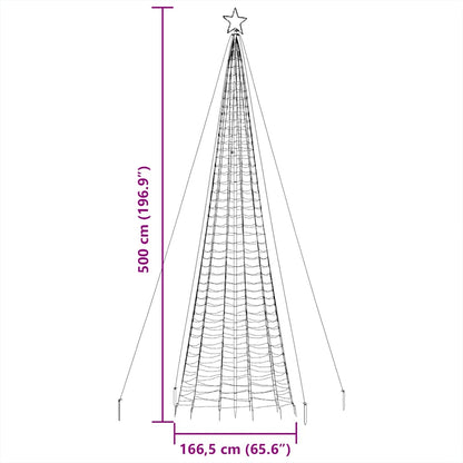 Led-Kerstboom Met Spikes 1534 Leds Koud Wit Koudwit