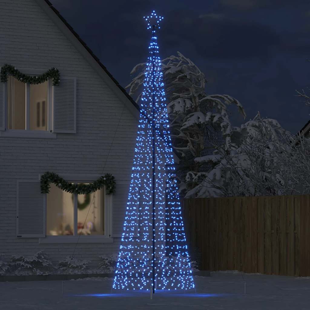 Led-Kerstboom Met Spikes 1534 Leds Blauw