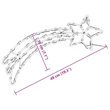 Kerstverlichting Vallende Ster Silhouet 2 St 50 Led's Warm Wit