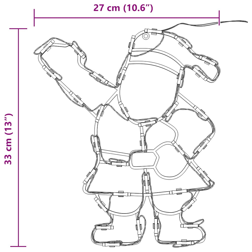 Kerstverlichting Silhouet Van De Kerstman2 St 35 Leds Warm Wit