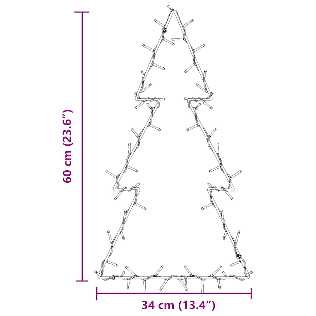 Kerstverlichting Kerstboom Silhouet 80 Leds Warm Wit Zwart