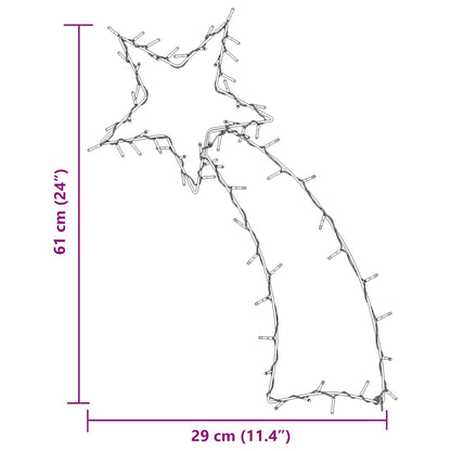 Kerstverlichting Vallende Ster Silhouet 80 Leds Warm Wit Zwart