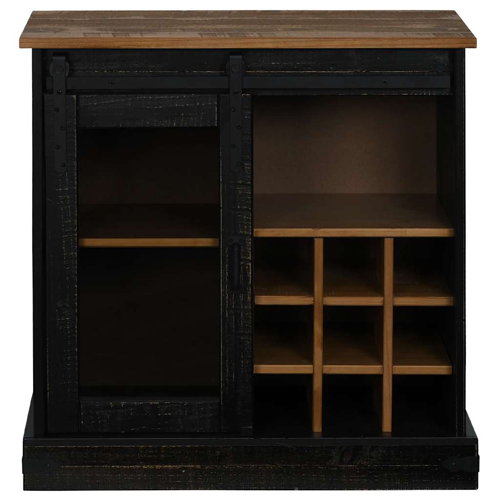 Dressoir Halden Met Schuifdeur 80X40X80 Cm Massief Hout