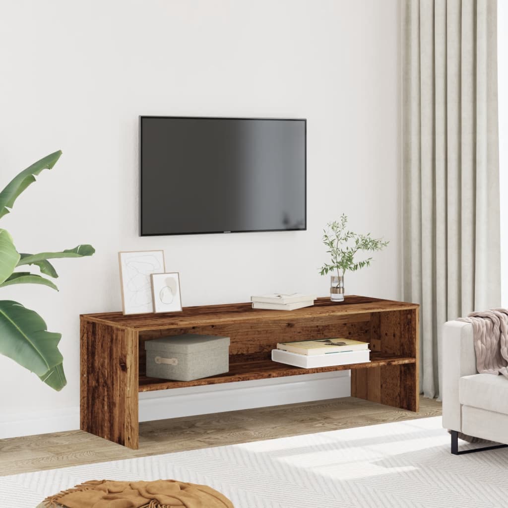 Tv-Meubel 120X40X40 Cm Bewerkt Hout Artisanaal Eikenkleurig