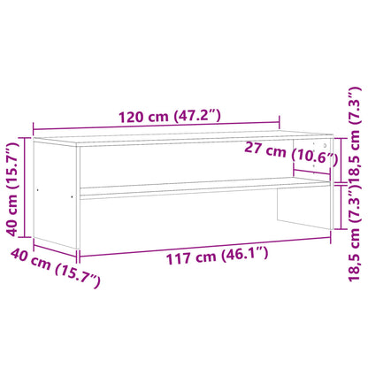 Tv-Meubel 120X40X40 Cm Bewerkt Hout Artisanaal Eikenkleurig