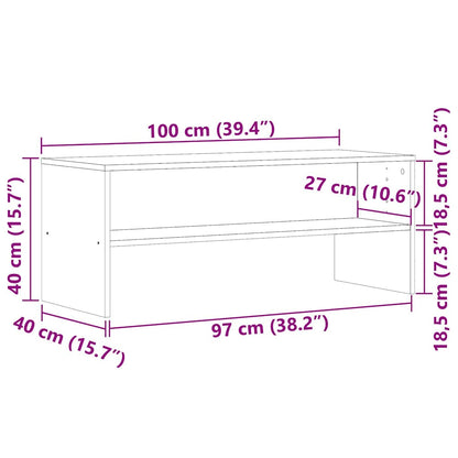 Tv-Meubel 100X40X40 Cm Bewerkt Hout