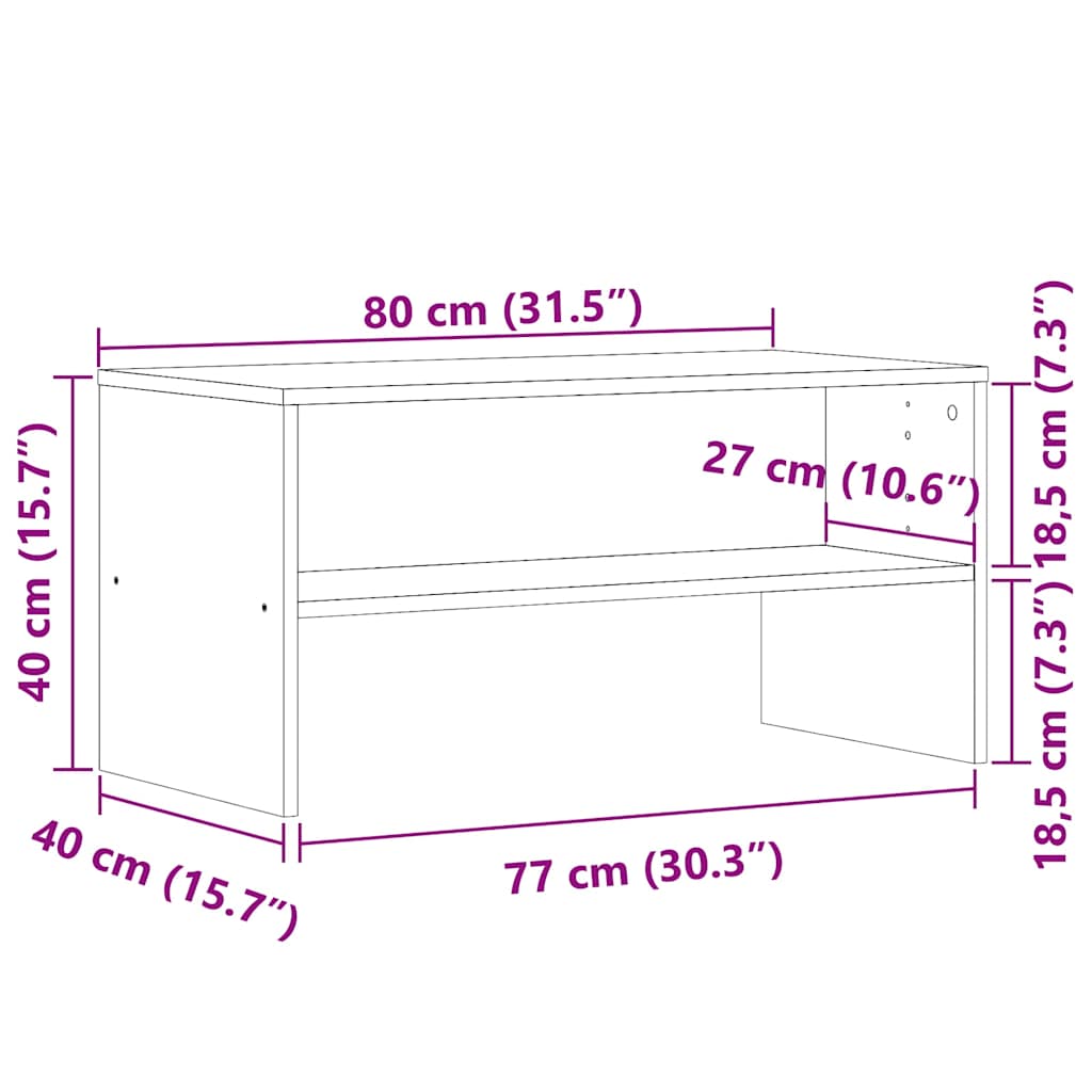 Tv-Meubel 80X40X40 Cm Bewerkt Hout Kleurig