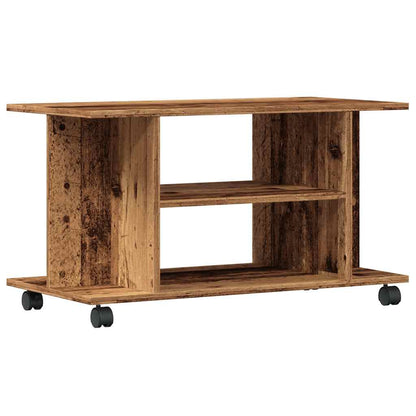 Tv-Meubel Met Wieltjes 80X40X45 Cm Bewerkt Hout Kleurig