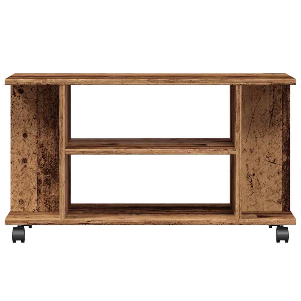 Tv-Meubel Met Wieltjes 80X40X45 Cm Bewerkt Hout Kleurig