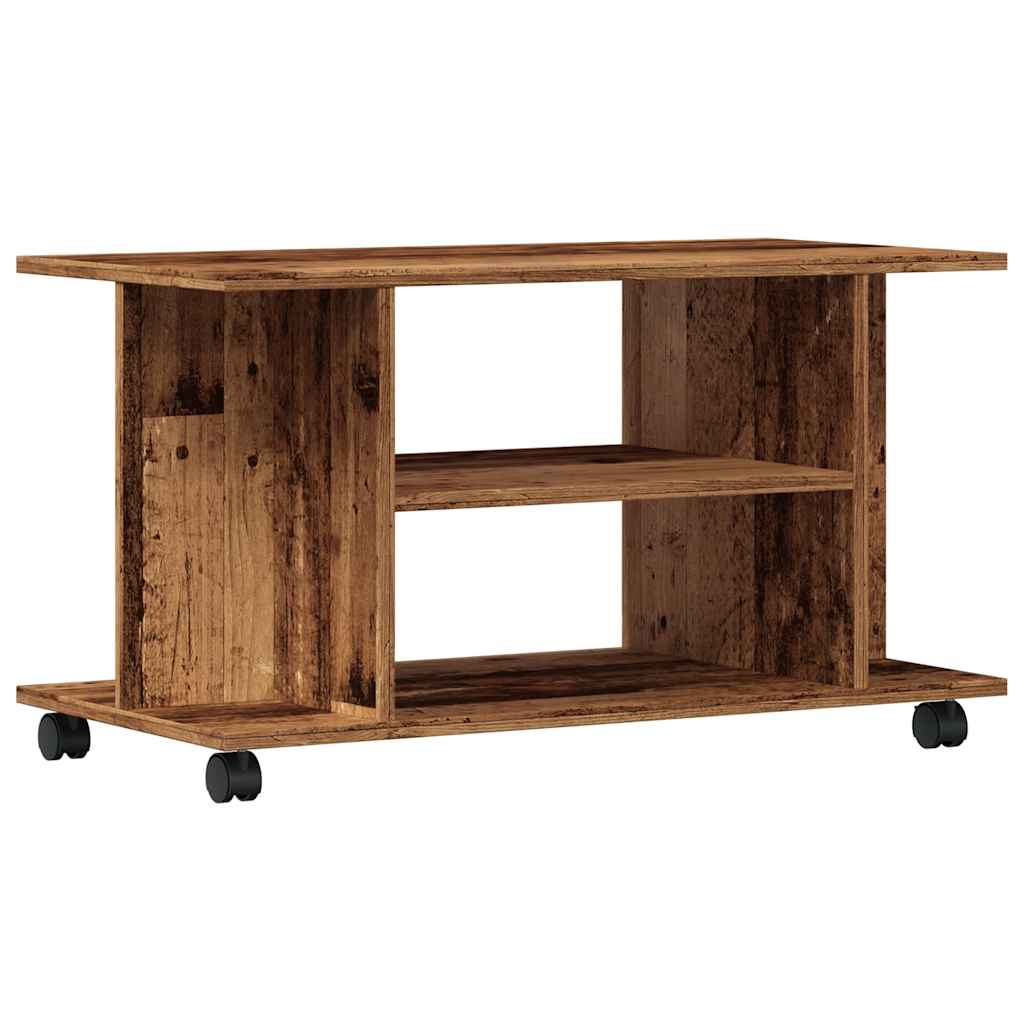 Tv-Meubel Met Wieltjes 80X40X45 Cm Bewerkt Hout Kleurig