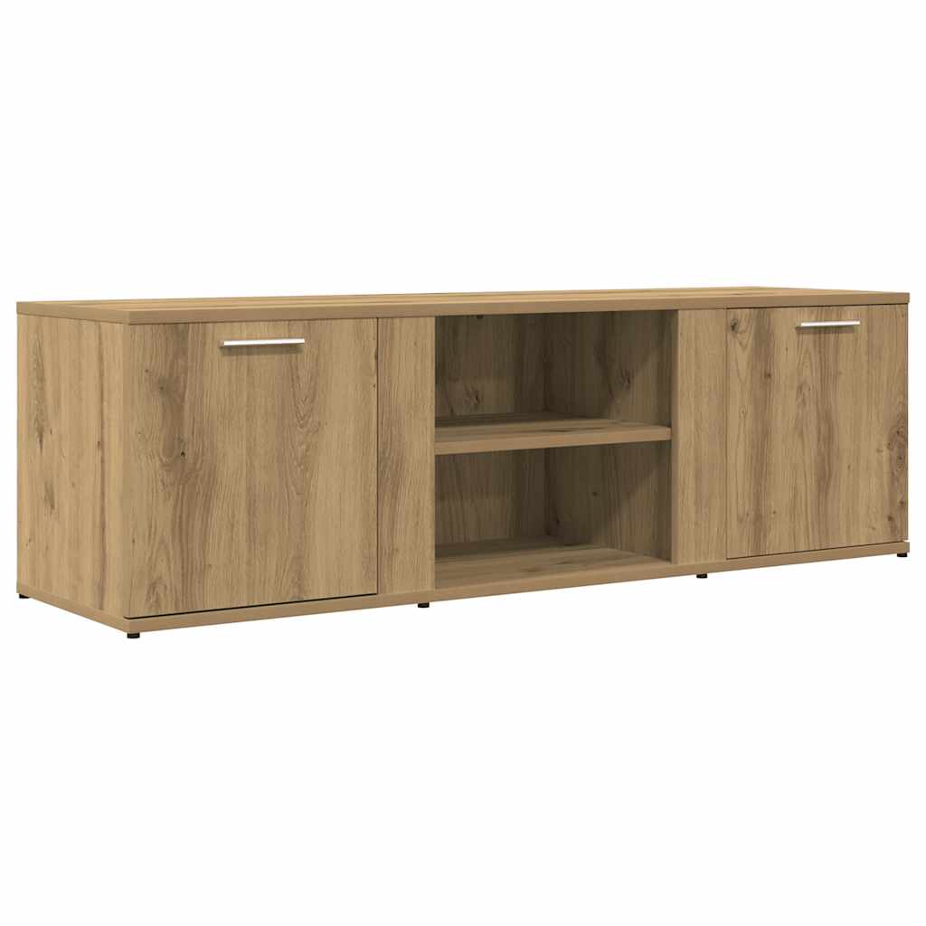 Tv-Meubel 120X34X37 Cm Bewerkt Hout Artisanaal Eikenkleur