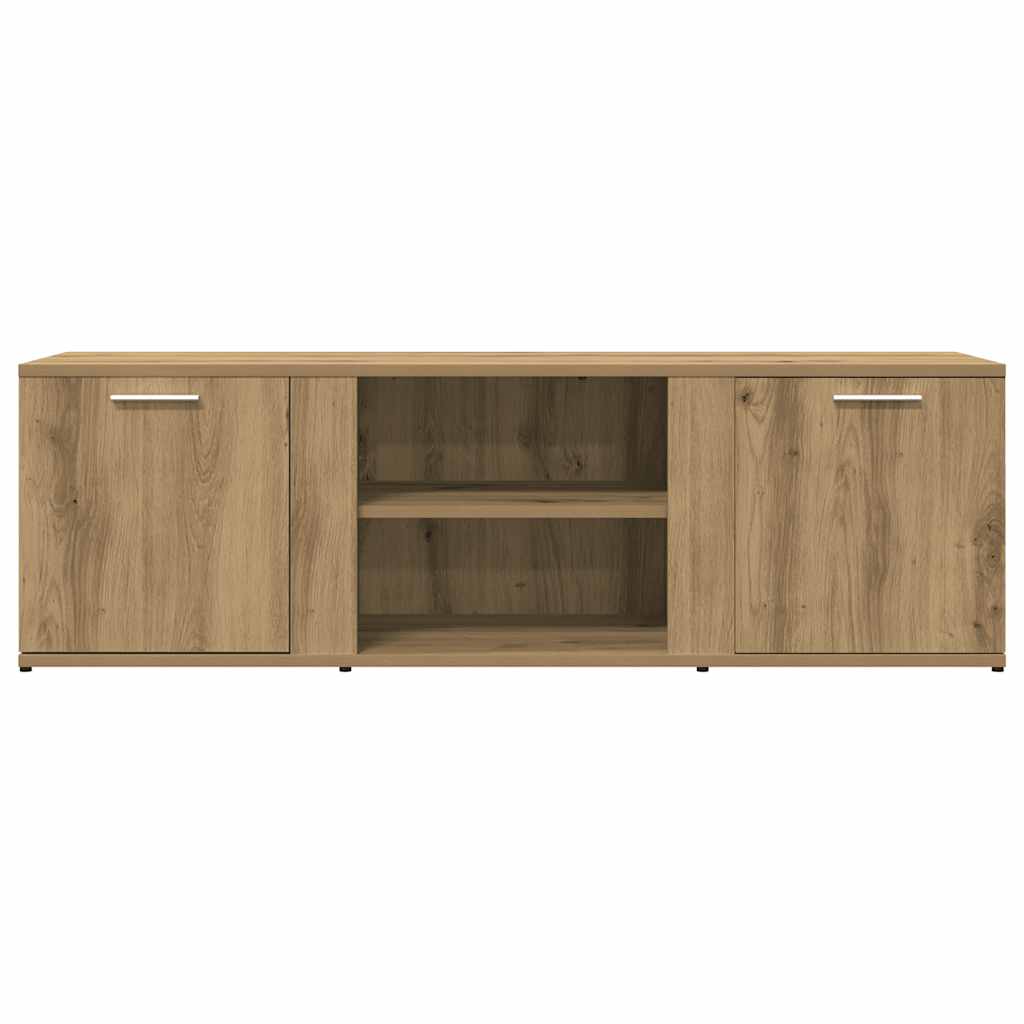 Tv-Meubel 120X34X37 Cm Bewerkt Hout Artisanaal Eikenkleur