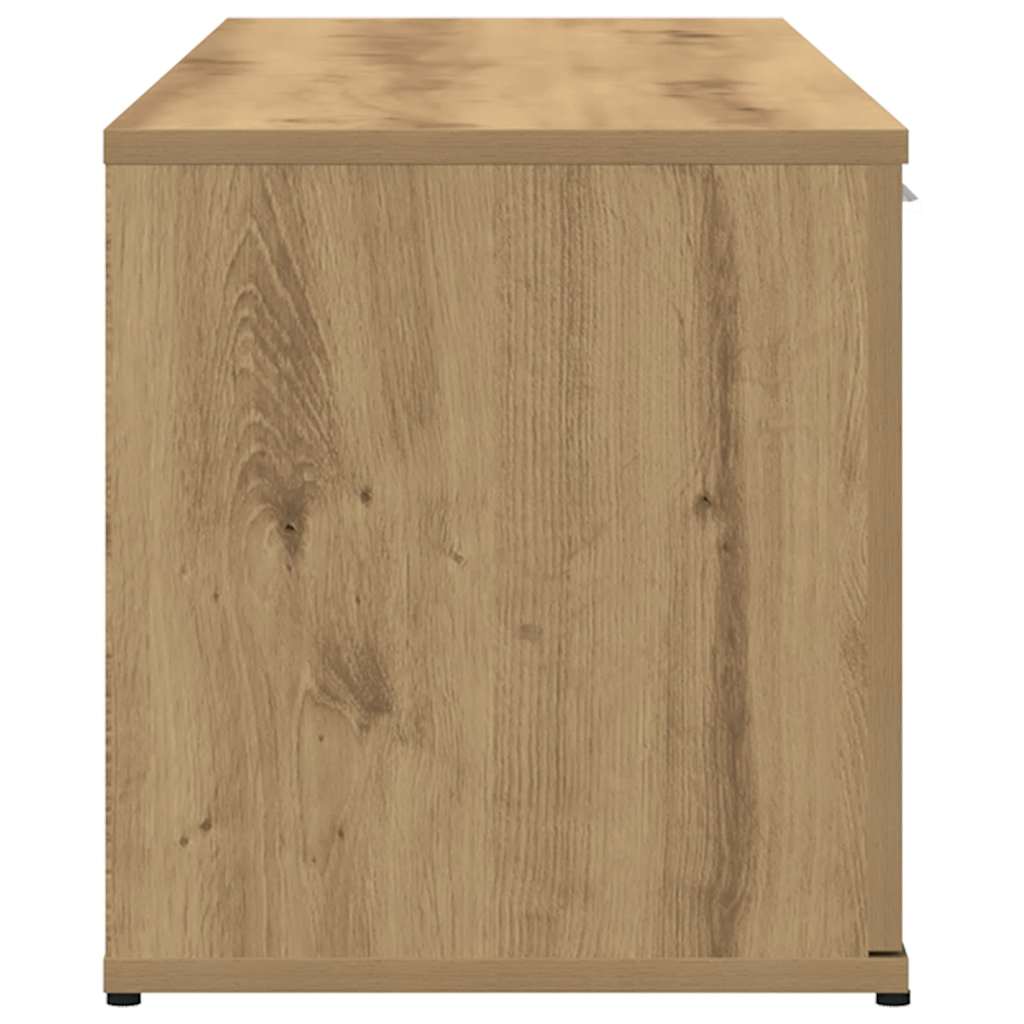 Tv-Meubel 120X34X37 Cm Bewerkt Hout Artisanaal Eikenkleur