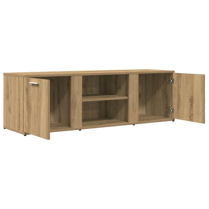 Tv-Meubel 120X34X37 Cm Bewerkt Hout Artisanaal Eikenkleur