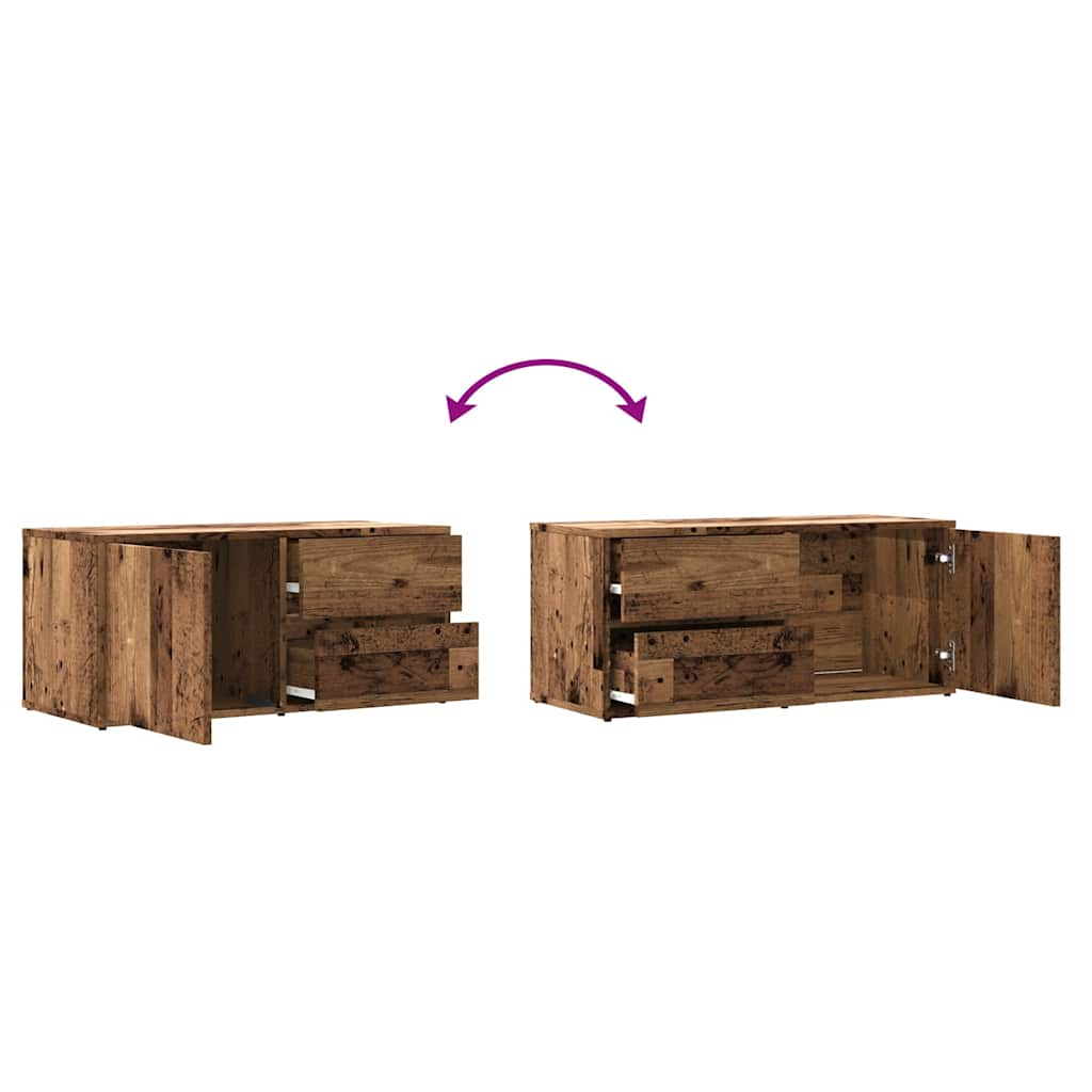 Tv-Meubel 80X34X35,5 Cm Bewerkt Hout Kleurig