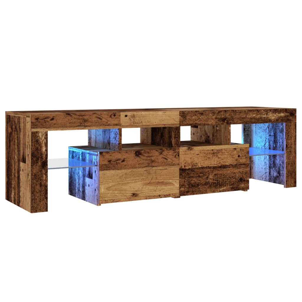 Tv-Meubel Met Led 140X36,5X40 Cm Bewerkt Hout