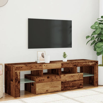 Tv-Meubel Met Led 140X36,5X40 Cm Bewerkt Hout