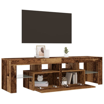 Tv-Meubel Met Led 140X36,5X40 Cm Bewerkt Hout