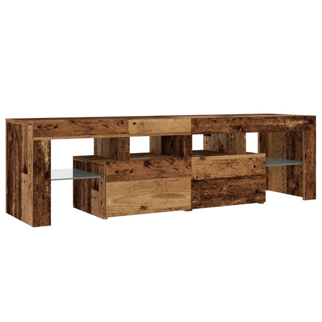 Tv-Meubel Met Led 140X36,5X40 Cm Bewerkt Hout