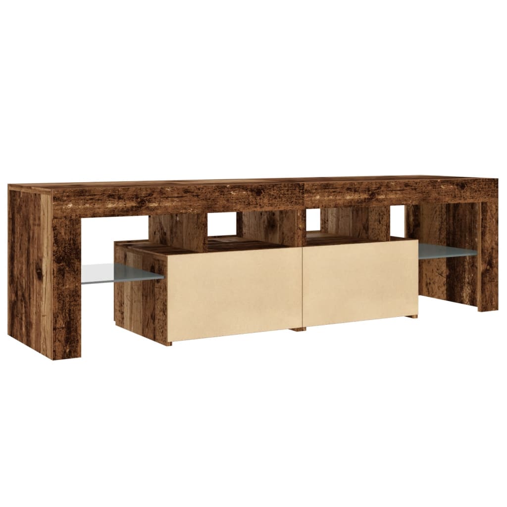 Tv-Meubel Met Led 140X36,5X40 Cm Bewerkt Hout