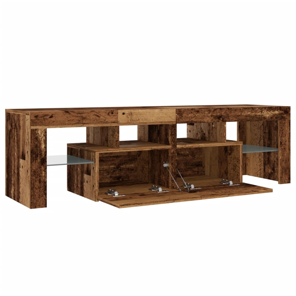 Tv-Meubel Met Led 140X36,5X40 Cm Bewerkt Hout